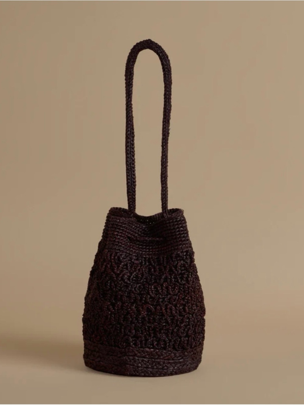 Jenni Kayne Riviera Raffia Bucket Bag dark brown brand new nvr worn! - Picture 3 of 4
